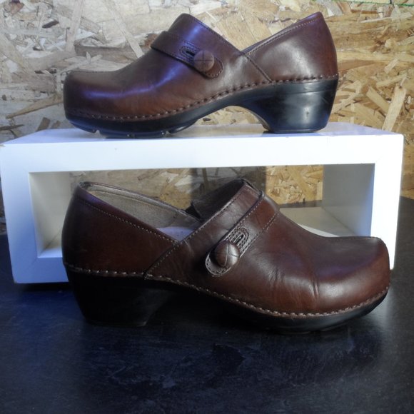 DANSKO Brown Leather Solstice PRO Work CLOGS Comfort SHOES - Size 39 - Picture 3 of 6